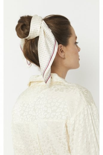 JAYLEY Cream Silk Blend Hair Scarf