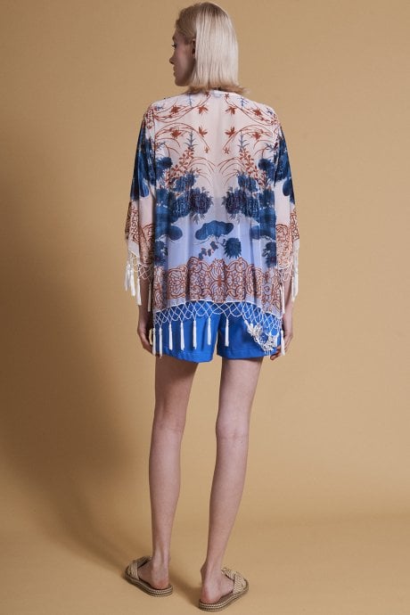 JAYLEY Cream Silk Kimono Jacket