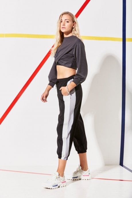JAYLEY Cropped Detailed Cotton Sweatshirt