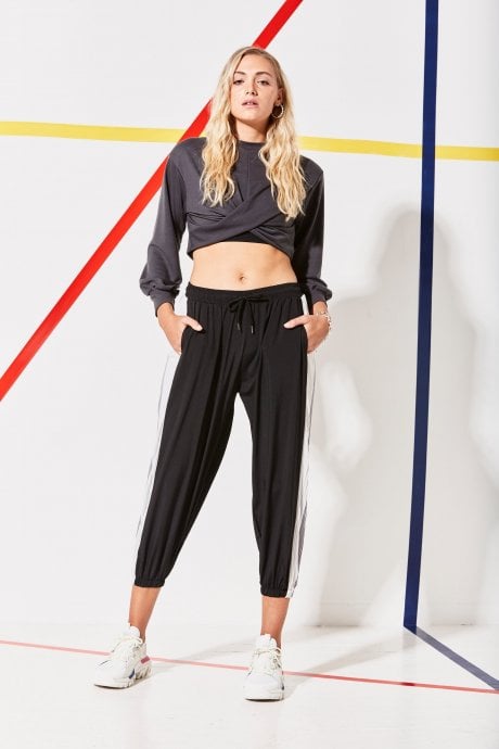 JAYLEY Cropped Detailed Cotton Sweatshirt