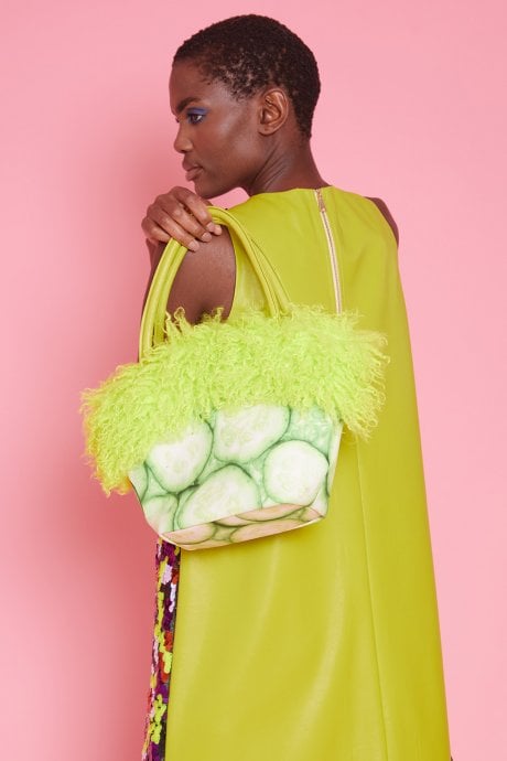 JAYLEY Cucumber Eco Faux Fur Bag