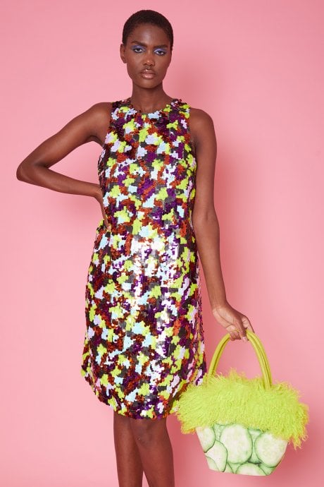 JAYLEY Cucumber Eco Faux Fur Bag