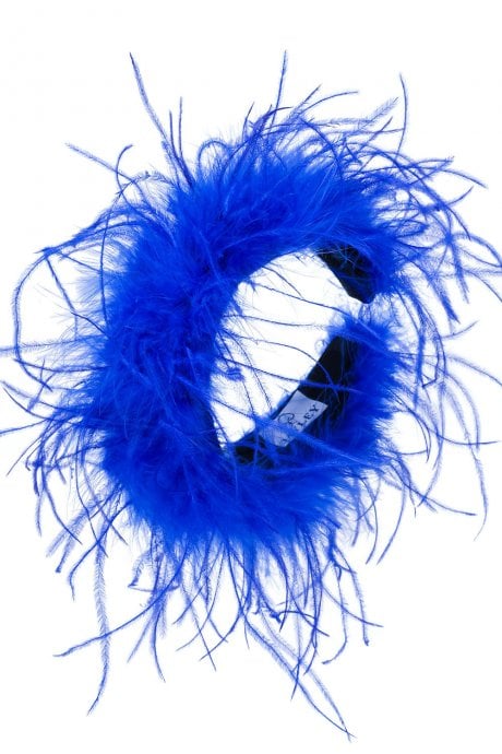 JAYLEY Dark Blue Ostrich Feather Headband