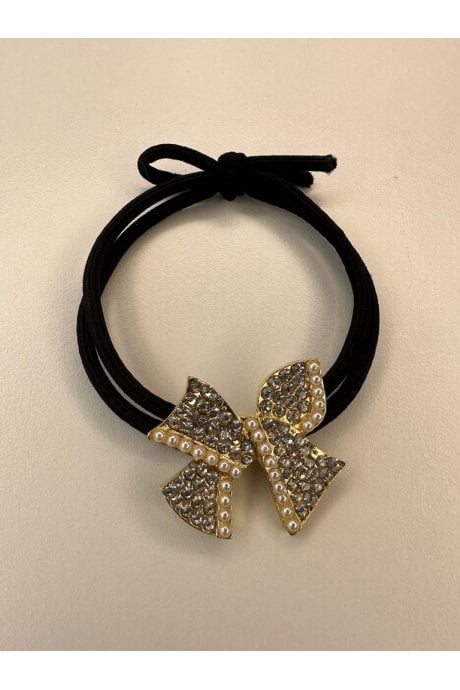 JAYLEY Diamante Flower Bow Hair Bobble
