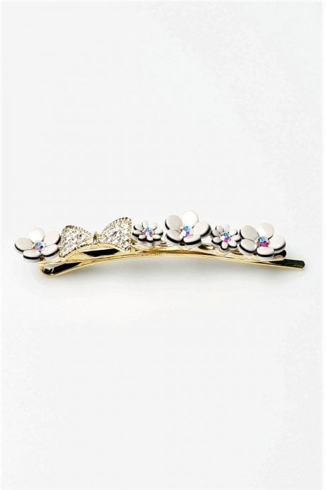 JAYLEY Diamantes Flower Bow Hair Slide