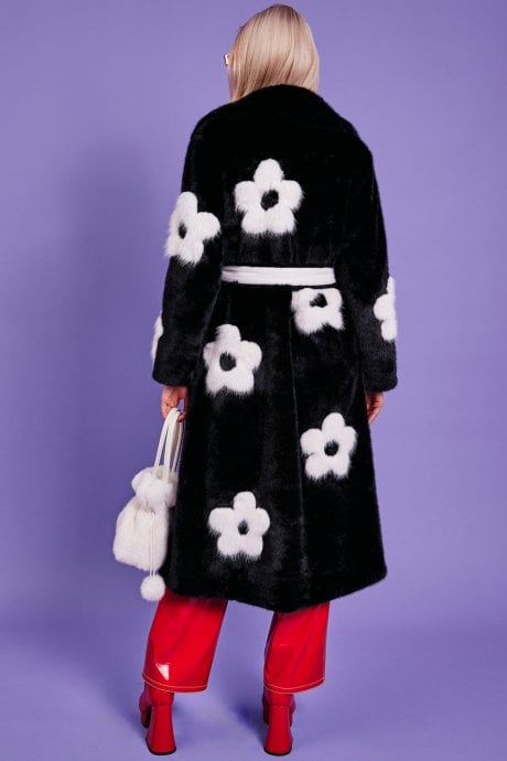 JAYLEY Eco Bamboo Lyocell Faux Fur Happy Coat