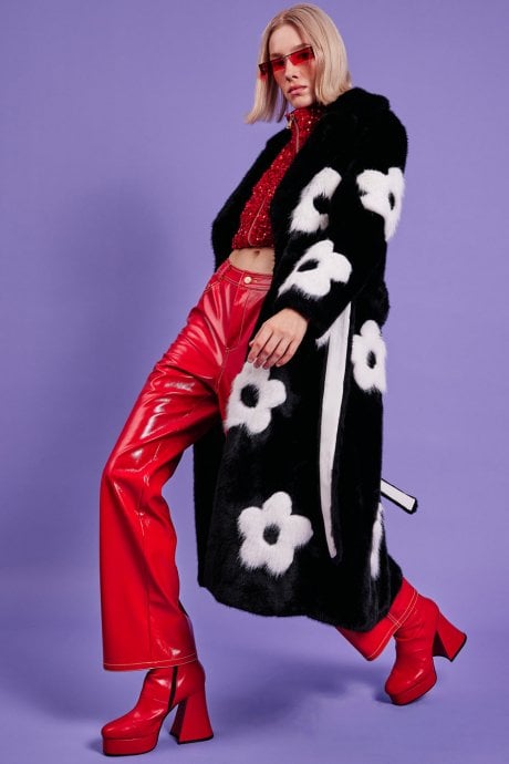 JAYLEY Eco Bamboo Lyocell Faux Fur Happy Coat