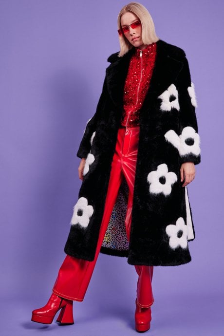 JAYLEY Eco Bamboo Lyocell Faux Fur Happy Coat