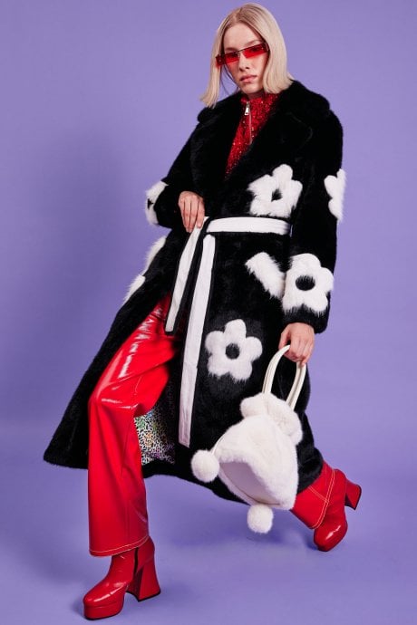 JAYLEY Eco Bamboo Lyocell Faux Fur Happy Coat