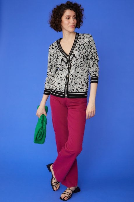 JAYLEY Eco-Friendly Banana Peel Cardigan In Black