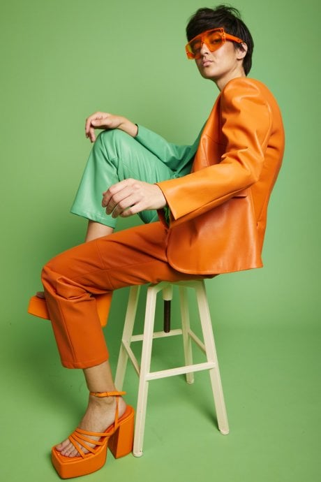 JAYLEY Eco leather Shamrock Suit Blazer