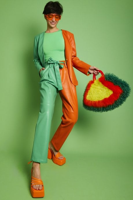 JAYLEY Eco Leather Shamrock Suit Trousers