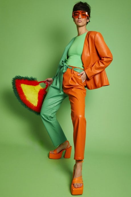 JAYLEY Eco leather Shamrock Suit Trousers