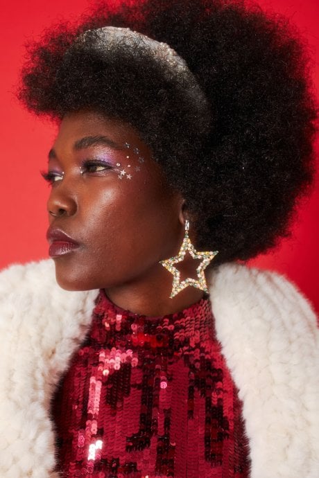 JAYLEY Fabric Knot Headband With Embroidered And Diamané Detail