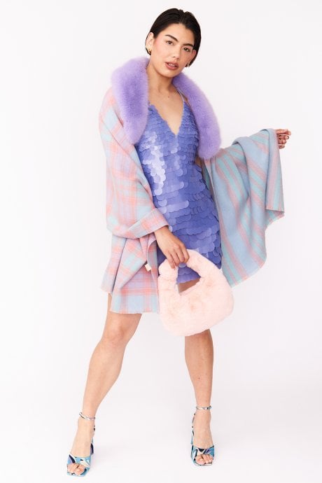 JAYLEY Faux Fur Charlotte Bag In Baby Pink