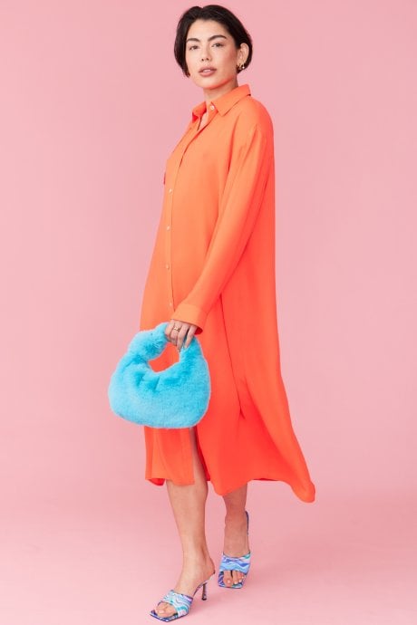 JAYLEY Faux Fur Charlotte Bag In Blue