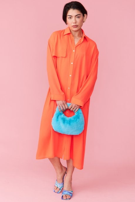 JAYLEY Faux Fur Charlotte Bag in Blue