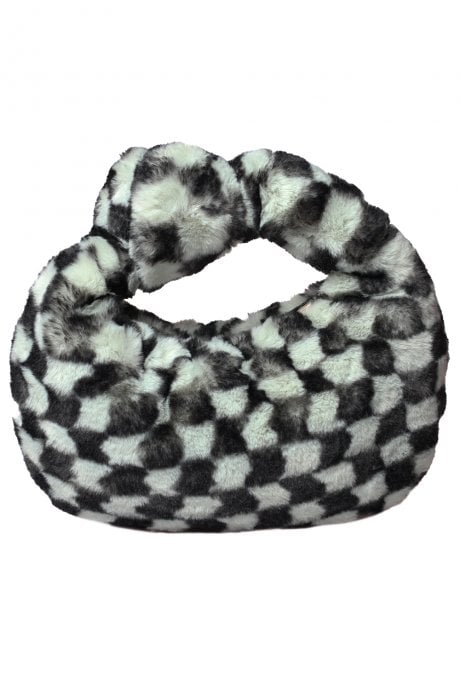JAYLEY Faux Fur Checkered Mint Bag