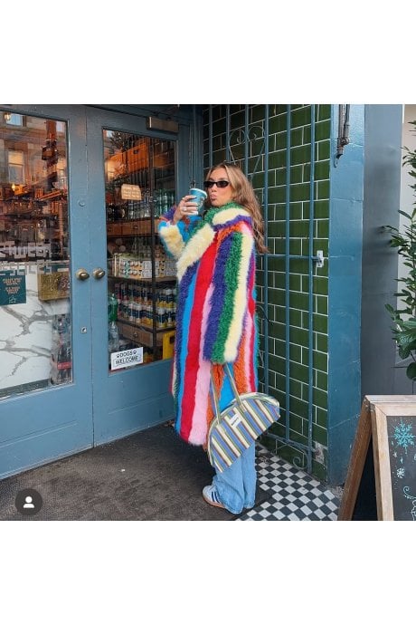 JAYLEY Faux Fur Hand Crafted Eco Bamboo Maxi Coat