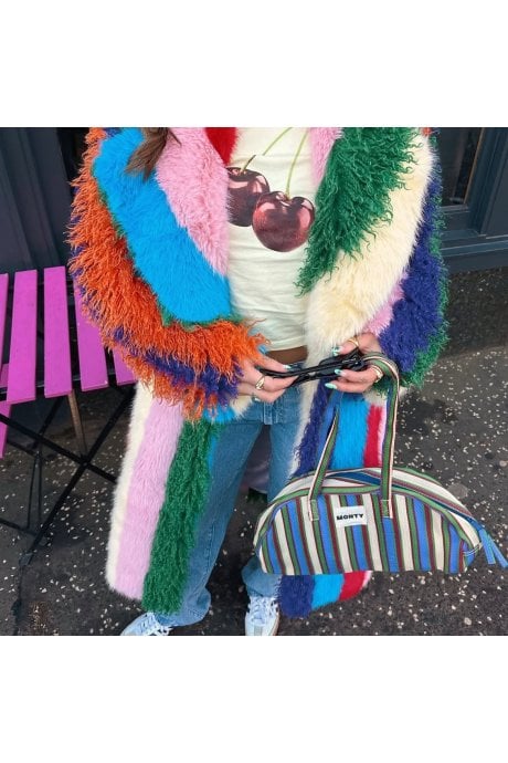 JAYLEY Faux Fur Hand Crafted Eco Bamboo Maxi Coat