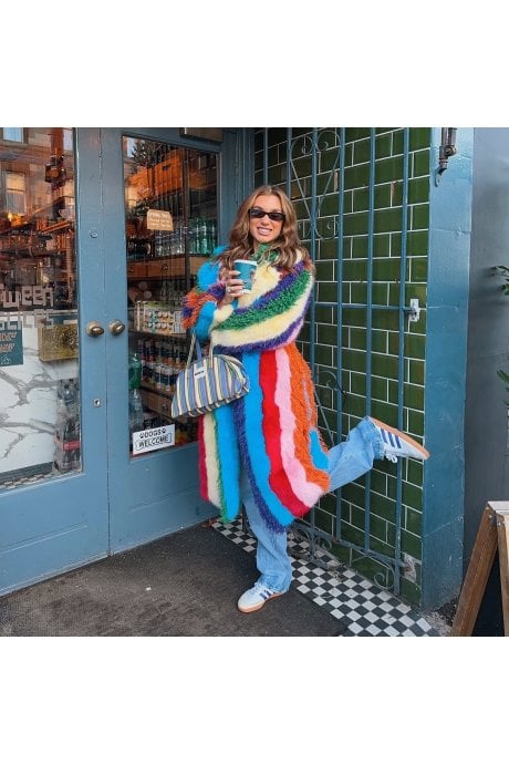 JAYLEY Faux Fur Hand Crafted Eco Bamboo Maxi Coat