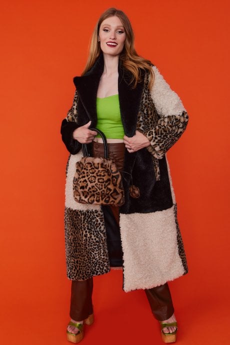 JAYLEY Faux Fur Long Coat