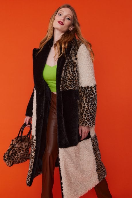 JAYLEY Faux Fur Long Coat