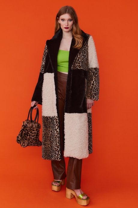 JAYLEY Faux Fur Long Coat