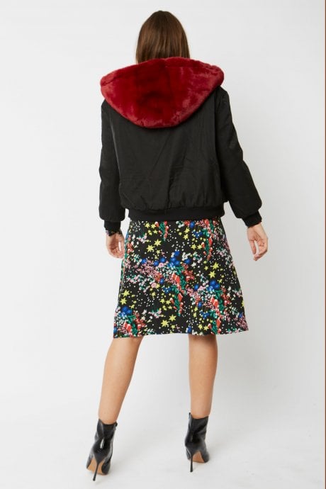 JAYLEY Faux Fur & Polyester Reversible Jacket