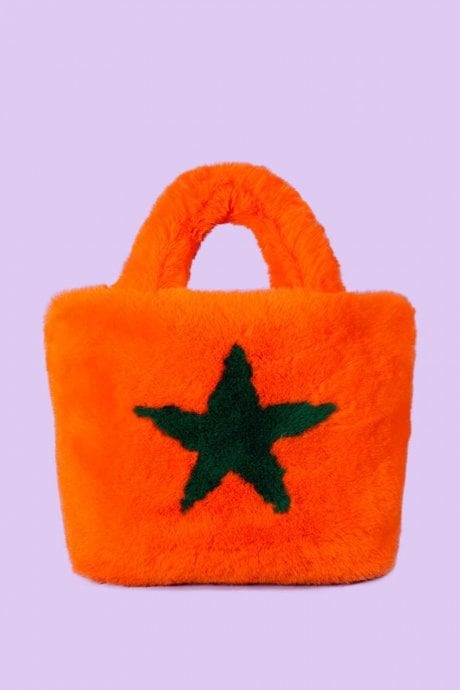 JAYLEY Faux Fur Tote Bag with Star Design
