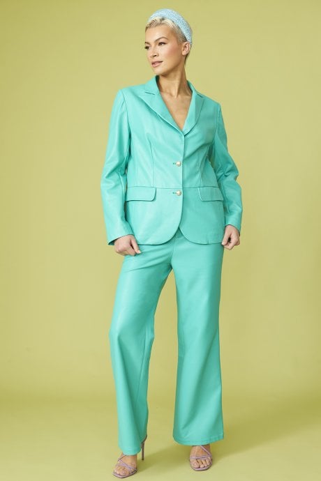 JAYLEY Faux leather Kate Blazer in Blue