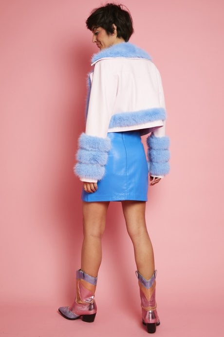 JAYLEY Faux Leather Mini Skirt