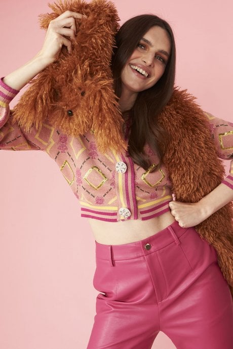 JAYLEY Faux Mongolian Fur Hound Scarf