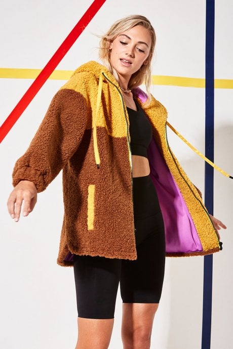 JAYLEY Faux Shearling Hooded Jacket