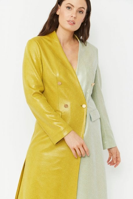 JAYLEY Faux Suede Contrast Coat