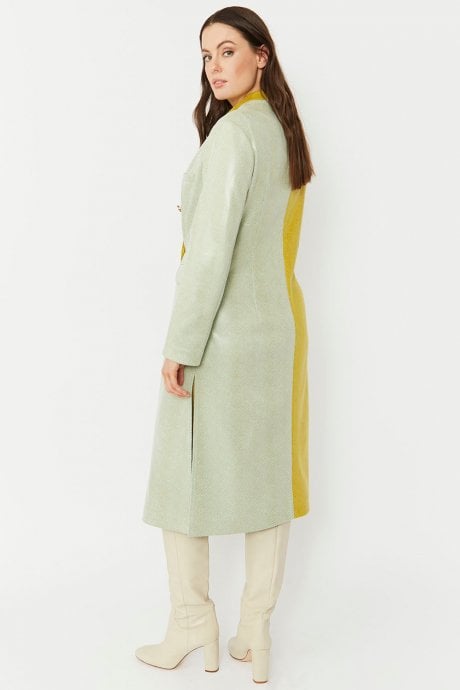 JAYLEY Faux Suede Contrast Coat