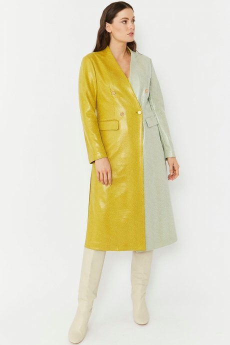 JAYLEY Faux Suede Contrast Coat