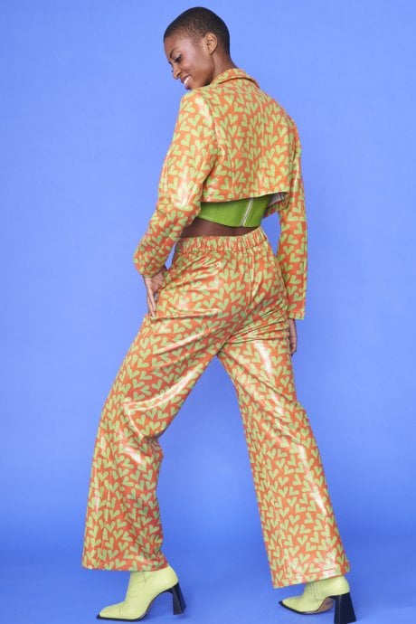 JAYLEY Faux Suede Love Heart Trousers