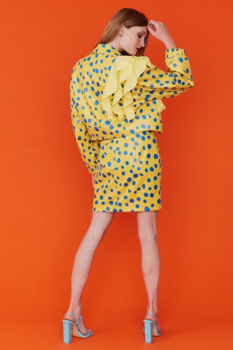 JAYLEY Faux Suede Polka Dot Parma Skirt