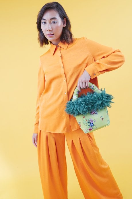 JAYLEY Floral Eco Faux Fur Bag