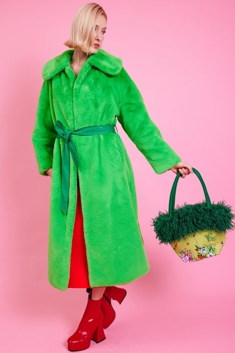 JAYLEY Floral Eco Faux Fur Bag