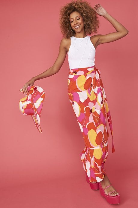 JAYLEY Florence Floral Maxi Wrap Skirt