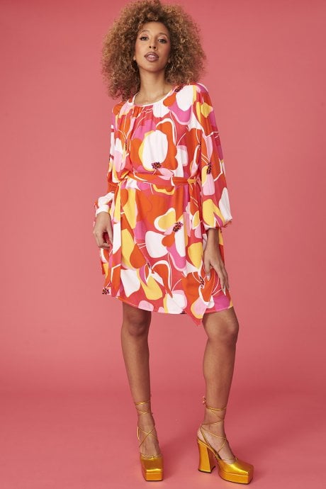 JAYLEY Florence Floral Midi Dress