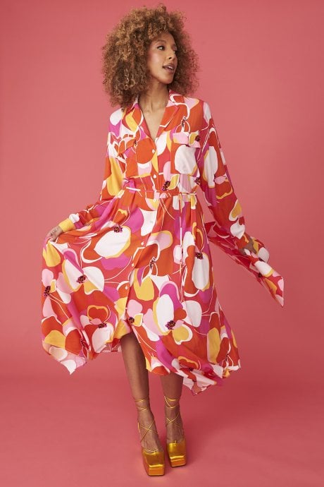 JAYLEY Florence Floral Shirt Dress