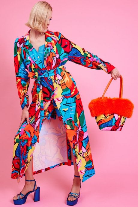 JAYLEY Freddie Bamboo Faux Fur Trim Bag