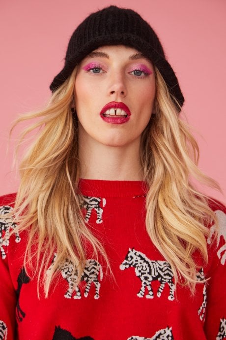 JAYLEY Frill Hem Beanie Hat