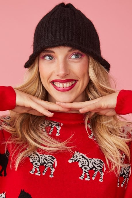 JAYLEY Frill Hem Beanie Hat