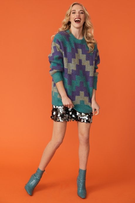 JAYLEY Geometric Cashmere Blend Jumper