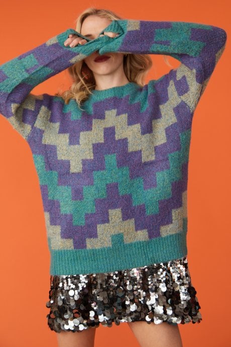JAYLEY Geometric Cashmere Blend Jumper