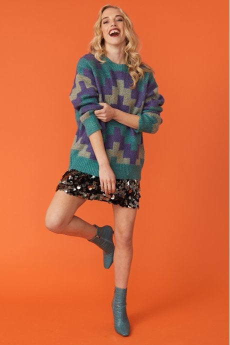 JAYLEY Geometric Cashmere Blend Jumper